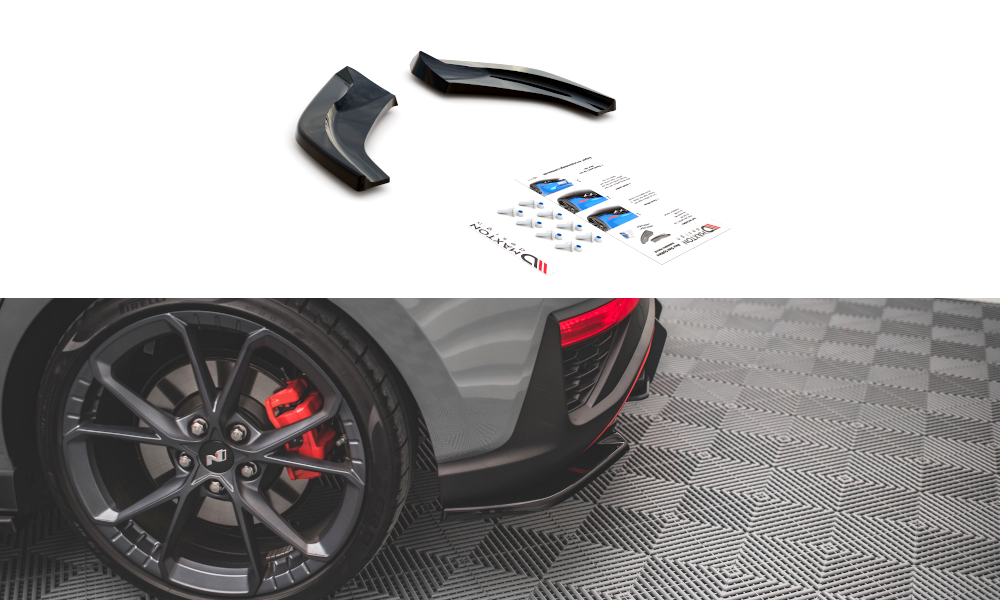 Heck Ansatz Flaps Diffusor V.2 für Hyundai I30 N Hatchback Mk3 Facelift schwarz matt