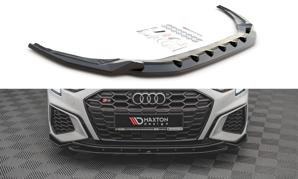 Front Ansatz V.2 für Audi S3 / A3 S-Line 8Y schwarz Hochglanz