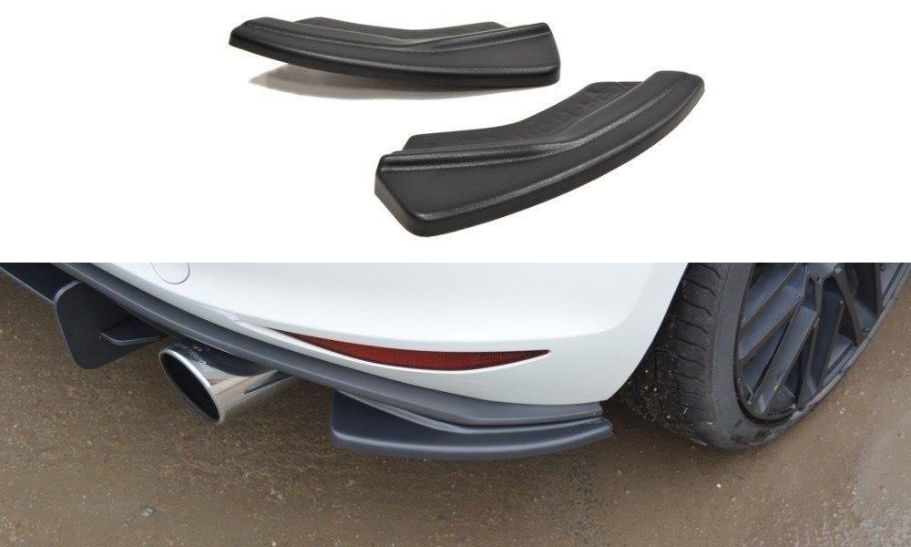 Heck Ansatz Flaps Diffusor für VW GOLF 7 GTI Carbon Look