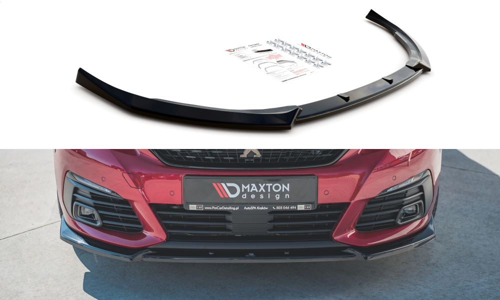 Front Ansatz V.1 für Peugeot 308 GT Mk2 Facelift schwarz matt