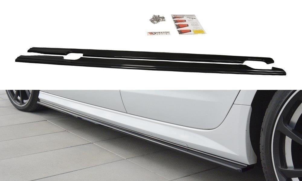 Seitenschweller Ansatz für Audi S6 / A6 S-Line C7 FL schwarz matt