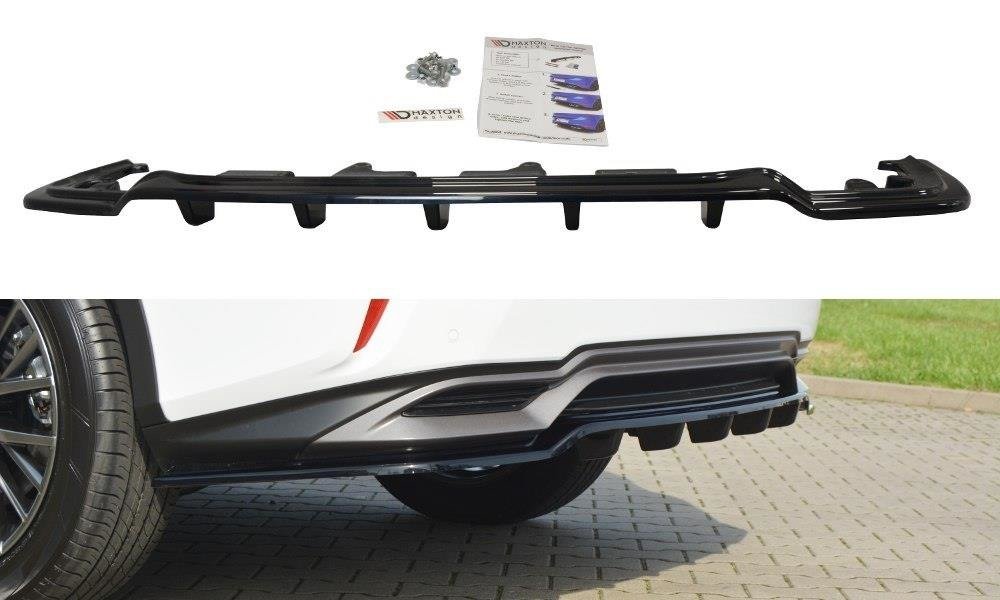 Mittlerer Diffusor Heck Ansatz für Lexus RX Mk4 H DTM LOOK schwarz Hochglanz