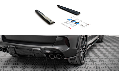 Heck Ansatz Flaps Diffusor für BMW X5M F95 schwarz Hochglanz