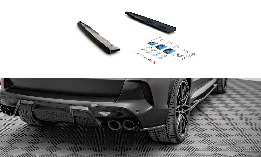 Heck Ansatz Flaps Diffusor für BMW X5M F95 Carbon Look