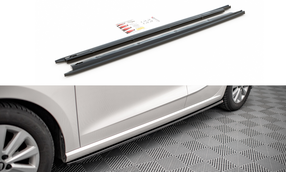 Seitenschweller Ansatz für V.1 für Seat Ibiza FR/ Standard Mk5 Carbon Look