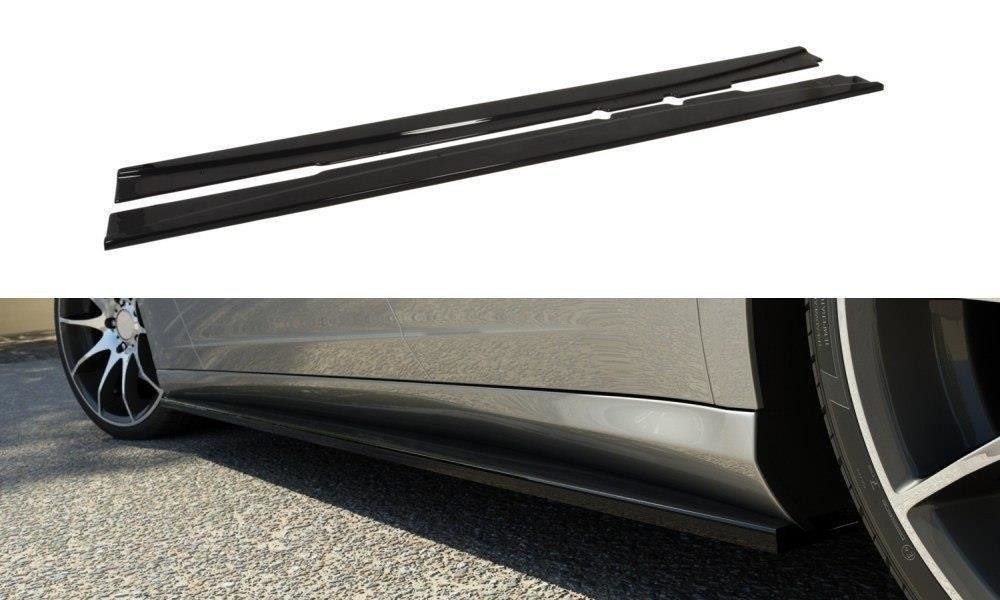 Seitenschweller Ansatz für MERCEDES CLS C219 schwarz matt