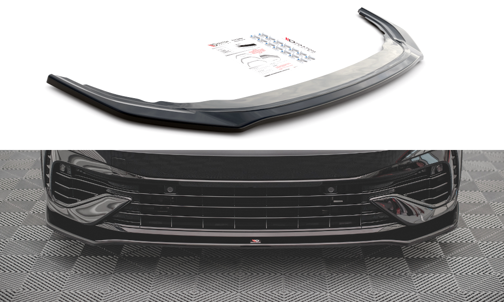Front Ansatz V.3 für Volkswagen Golf R Mk8 schwarz Hochglanz
