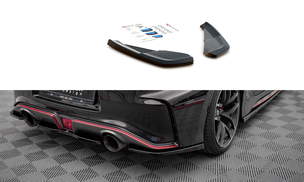 Heck Ansatz Flaps Diffusor für Nissan 370Z Nismo Facelift schwarz matt