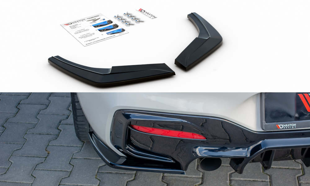 Heck Ansatz Flaps Diffusor für BMW 1er F20 Facelift M-power Carbon Look