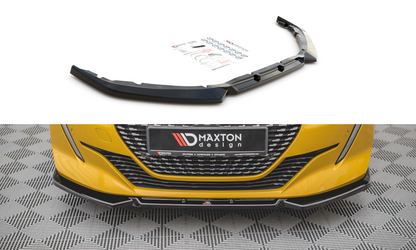 Front Ansatz V.1 für Peugeot 208 Mk2 schwarz Hochglanz