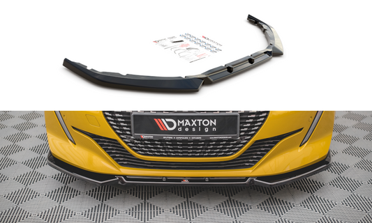 Front Ansatz V.1 für Peugeot 208 Mk2 schwarz Hochglanz