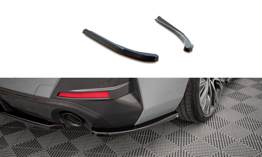 Heck Ansatz Flaps Diffusor V.1 für BMW 4er Gran Coupe M-Paket G26 schwarz Hochglanz
