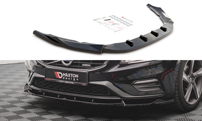 Front Ansatz V.1 für Volvo S60 R-Design Mk2 schwarz Hochglanz
