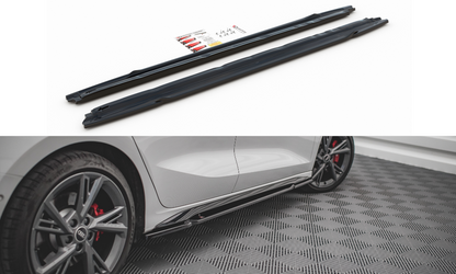 Seitenschweller Ansatz für Audi S3 / A3 S-Line 8Y schwarz Hochglanz