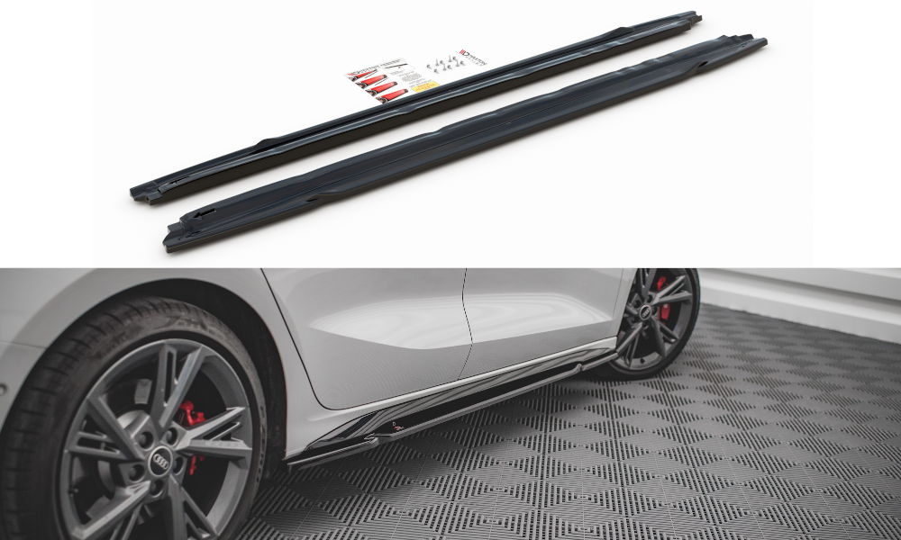 Seitenschweller Ansatz für Audi S3 / A3 S-Line 8Y schwarz matt