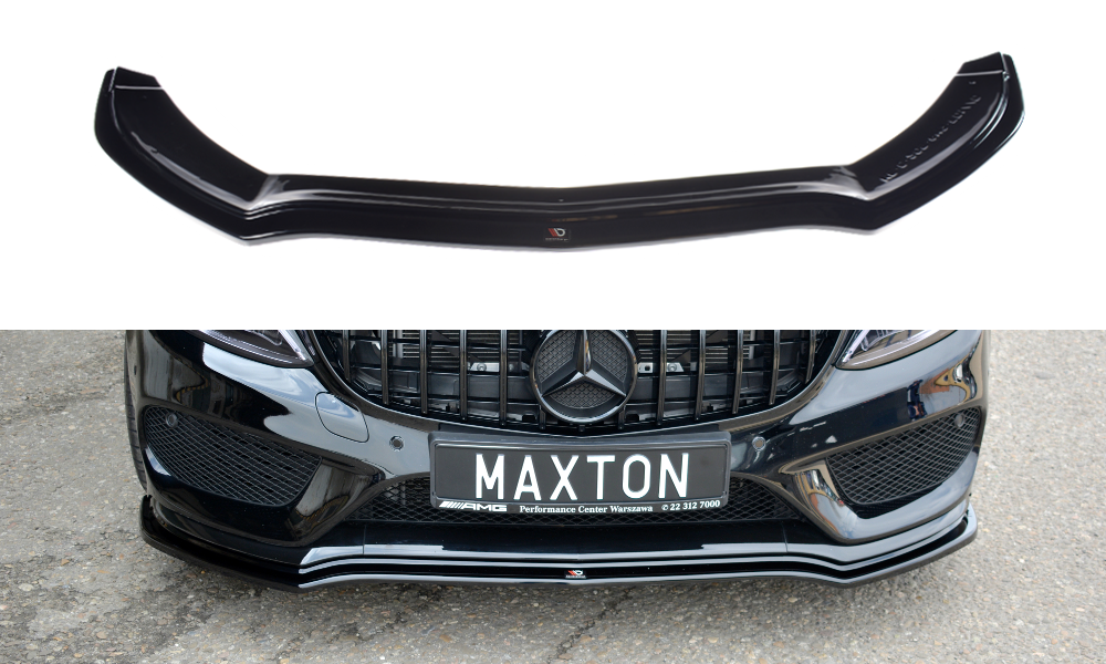 Front Ansatz V.1 für MERCEDES- BENZ C43 AMG W205 schwarz Hochglanz