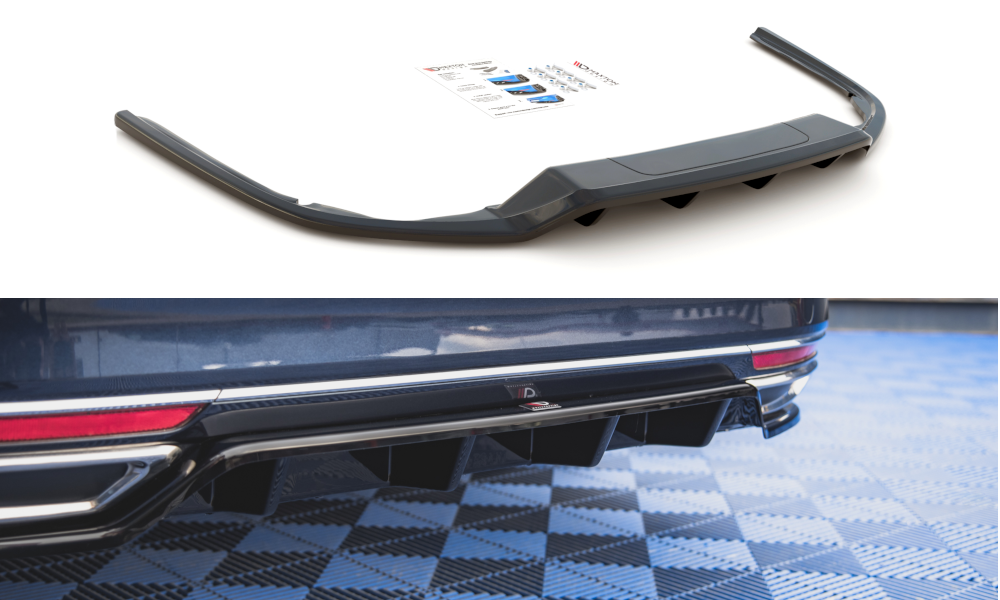 Mittlerer Diffusor Heck Ansatz DTM Look für Volkswagen Passat B8 Carbon Look