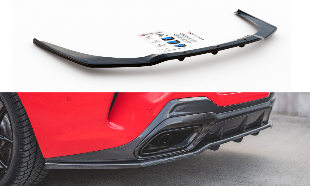 Mittlerer Diffusor Heck Ansatz DTM Look für BMW 8 Coupe M-Paket G15 schwarz matt