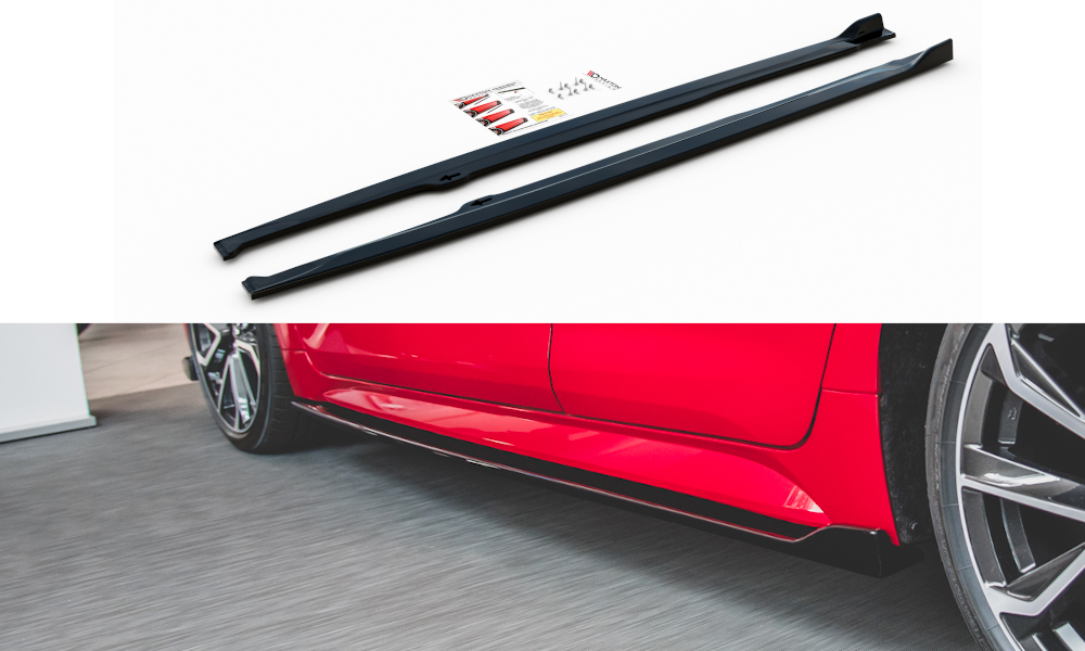 Seitenschweller Ansatz für Toyota Corolla XII Hatchback schwarz matt
