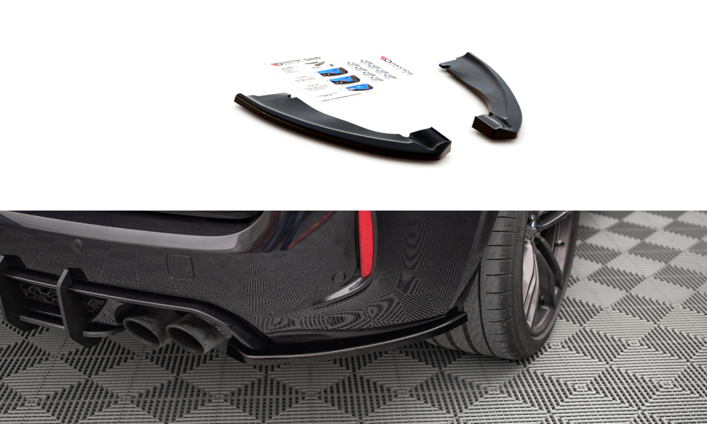 Heck Ansatz Flaps Diffusor für BMW X5 M F15 schwarz Hochglanz