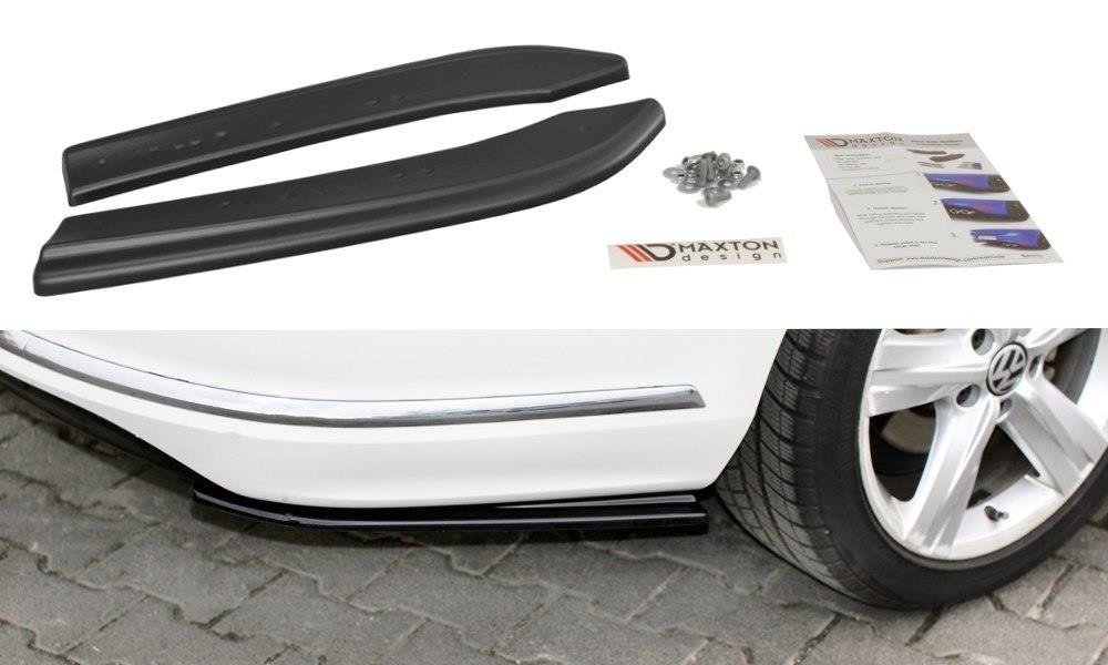Heck Ansatz Flaps Diffusor für Vw Passat B7 R-Line Variant schwarz Hochglanz
