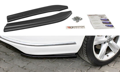 Heck Ansatz Flaps Diffusor für Vw Passat B7 R-Line Variant schwarz Hochglanz