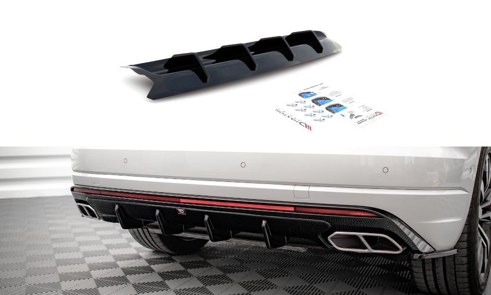 Diffusor Heck Ansatz für Volkswagen Touareg R-line Mk3 schwarz matt