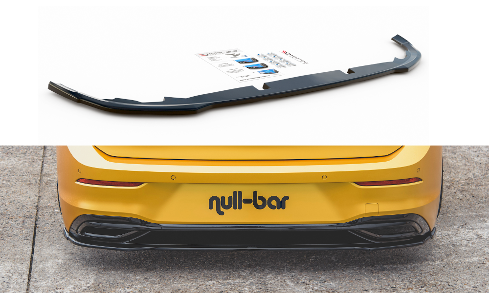 Mittlerer Diffusor Heck Ansatz für VW Golf 8 schwarz Hochglanz