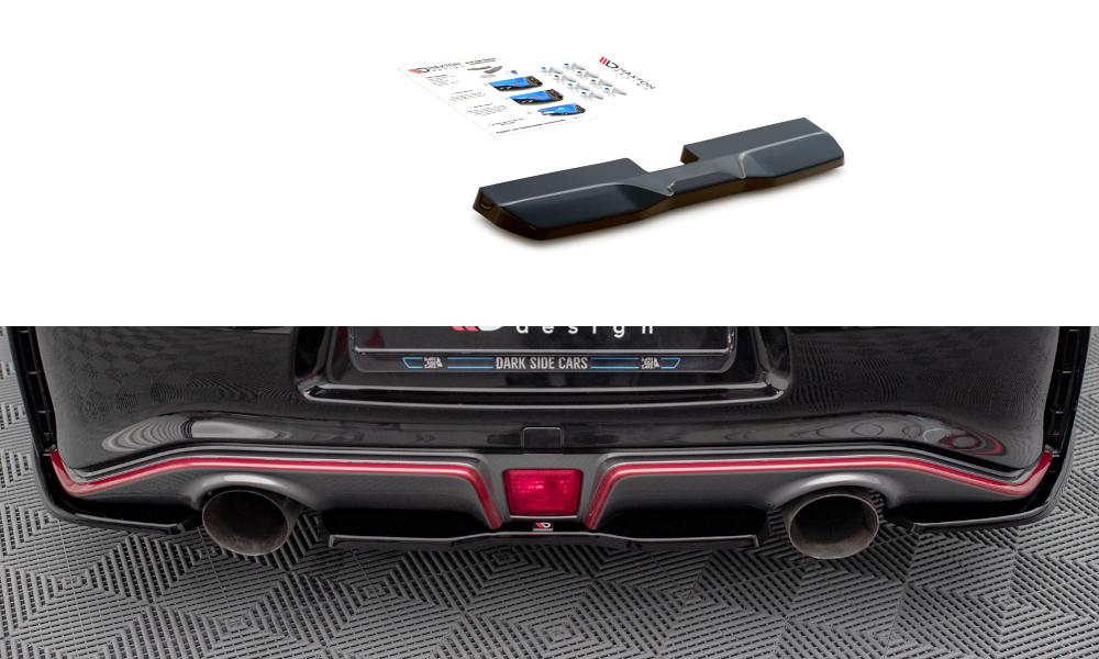 Mittlerer Diffusor Heck Ansatz für Nissan 370Z Nismo Facelift schwarz matt