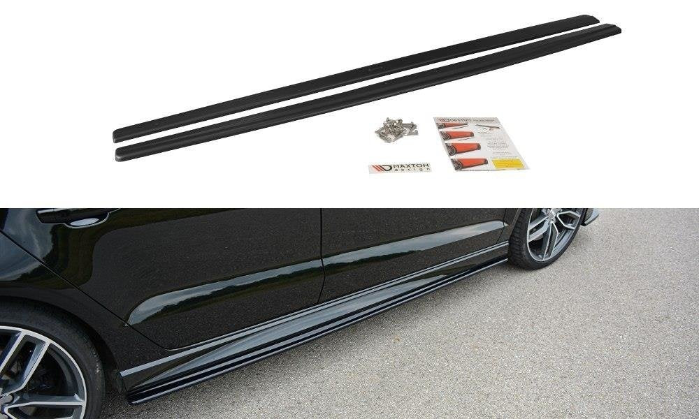 Seitenschweller Ansatz für V.1 für Audi S3 / A3 S-Line 8V / 8V FL Limousine schwarz matt