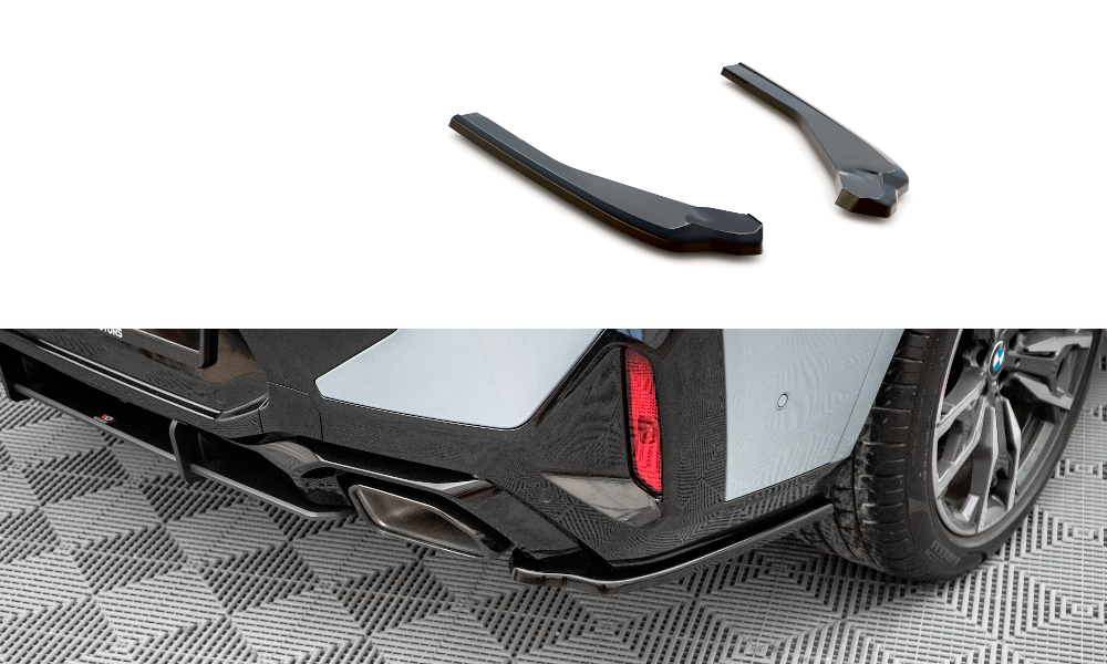 Heck Ansatz Flaps Diffusor für BMW X4 M-Paket G02 Facelift schwarz matt