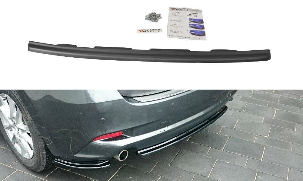 Mittlerer Diffusor Heck Ansatz für Mazda 3 BN (Mk3) Facelift  schwarz matt