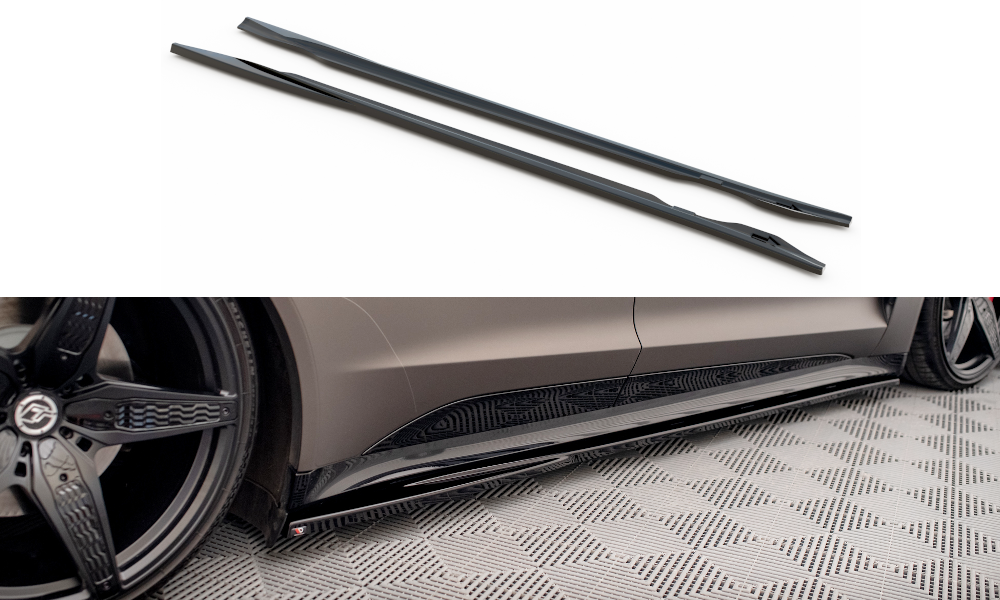 Seitenschweller Ansatz für V.1 für Audi e-Tron GT / RS GT Mk1 schwarz matt
