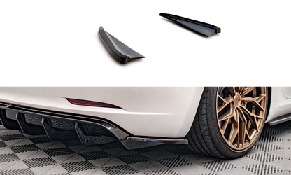 Heck Ansatz Flaps Diffusor V.2 für Tesla Model 3 Carbon Look