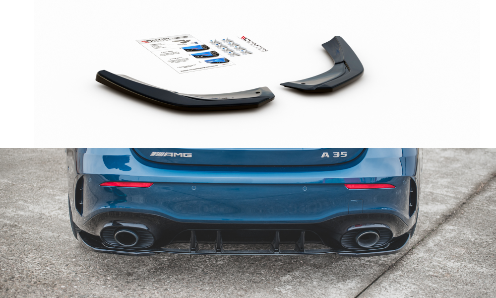 Heck Ansatz Flaps Diffusor für Mercedes A35 AMG Hatchback W177  schwarz matt