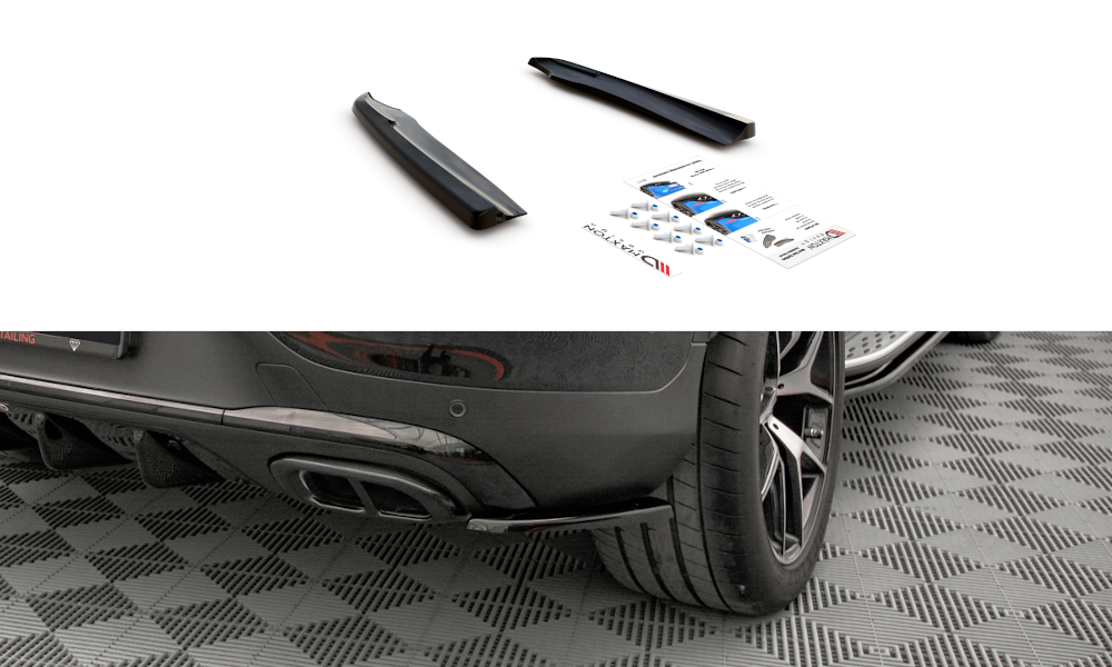 Heck Ansatz Flaps Diffusor für Mercedes-Benz GLC Coupe AMG-Line C253 Facelift schwarz matt