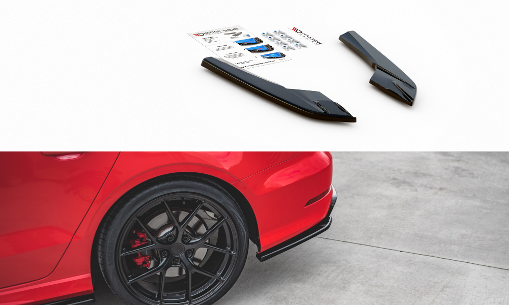 Heck Ansatz Flaps Diffusor für Audi S3 Limousine 8V schwarz Hochglanz