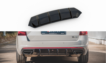 Diffusor Heck Ansatz V.1 für Skoda Octavia RS Mk3 / Mk3 FL Hatchback / Kombi schwarz Hochglanz