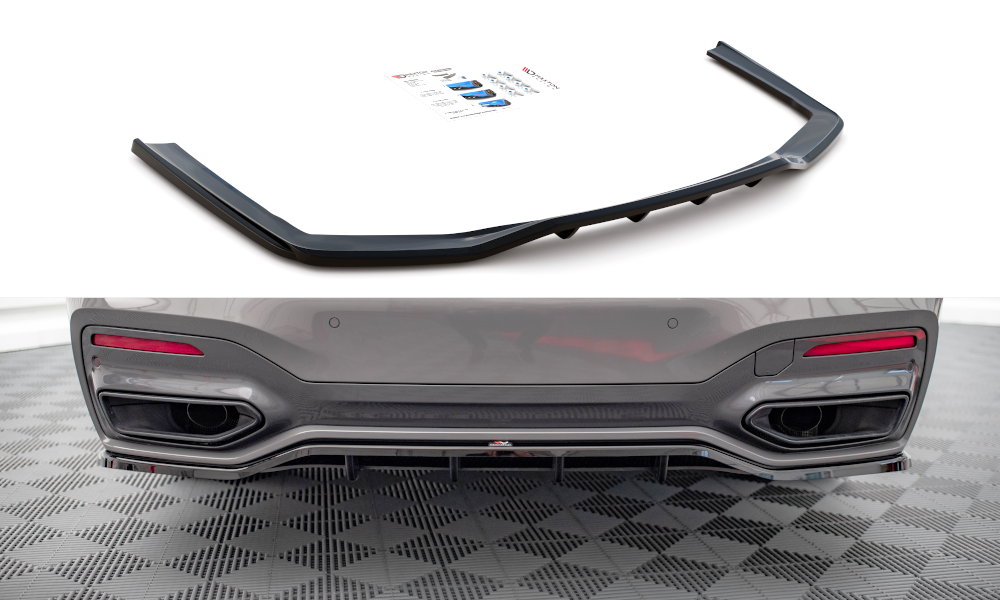 Mittlerer Diffusor Heck Ansatz DTM Look für BMW 7 M-Paket G11 Facelift schwarz Hochglanz