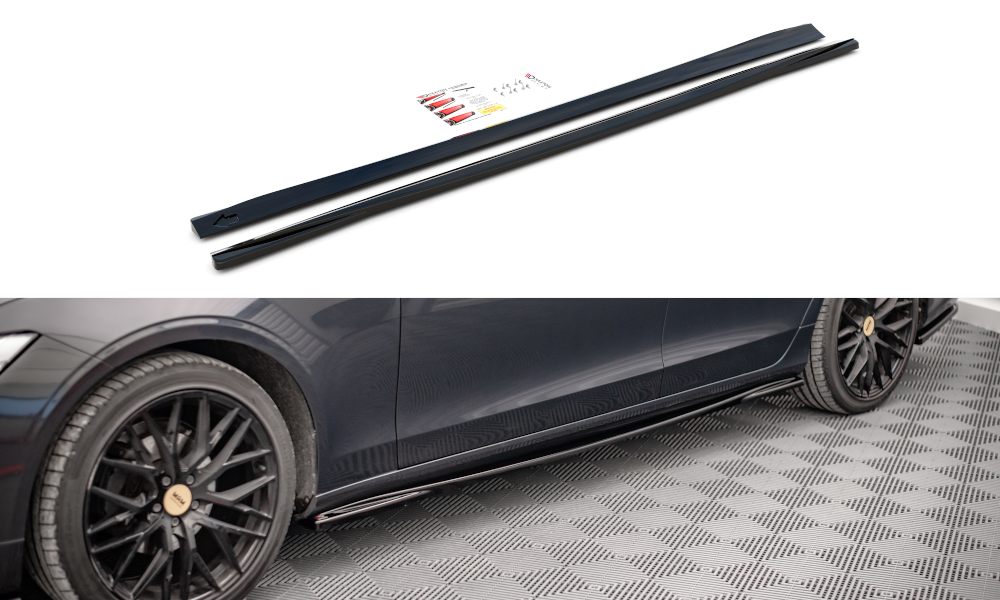 Seitenschweller Ansatz für Volvo V90 Mk2 schwarz Hochglanz