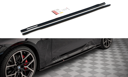 Seitenschweller Ansatz für V.3 für BMW 4er M-Paket G22 schwarz Hochglanz
