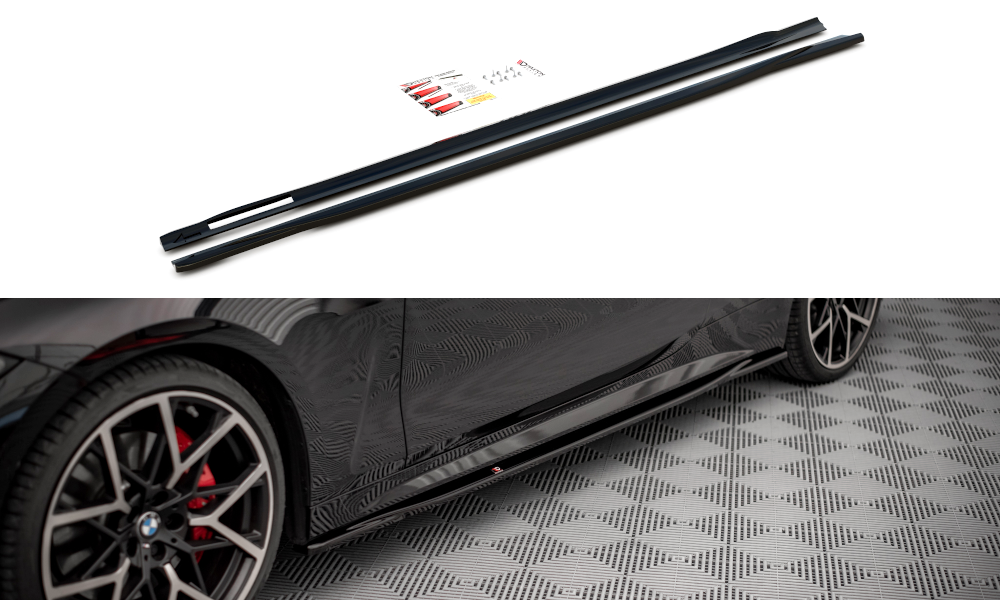 Seitenschweller Ansatz für V.3 für BMW 4er M-Paket G22 schwarz matt