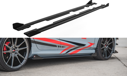 Robuste Racing Seitenschweller Ansatz für für + Front Stoßstangen Racing Flaps passend für Ford Fiesta Mk8 ST / ST-Line sc...