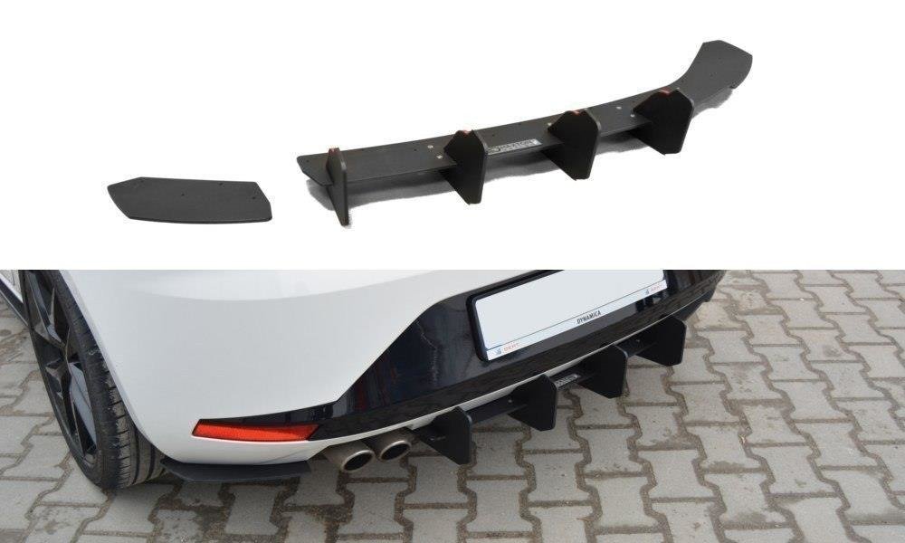 Diffusor Heck Ansatz für Heckschürze für SEAT LEON III FR