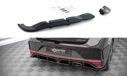 Mittlerer Diffusor Heck Ansatz DTM Look für Hyundai I20 N Mk3 schwarz matt