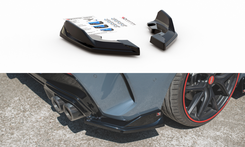 Heck Ansatz Flaps Diffusor V.4 für BMW 1er F40 M-Paket/ M135i Carbon Look