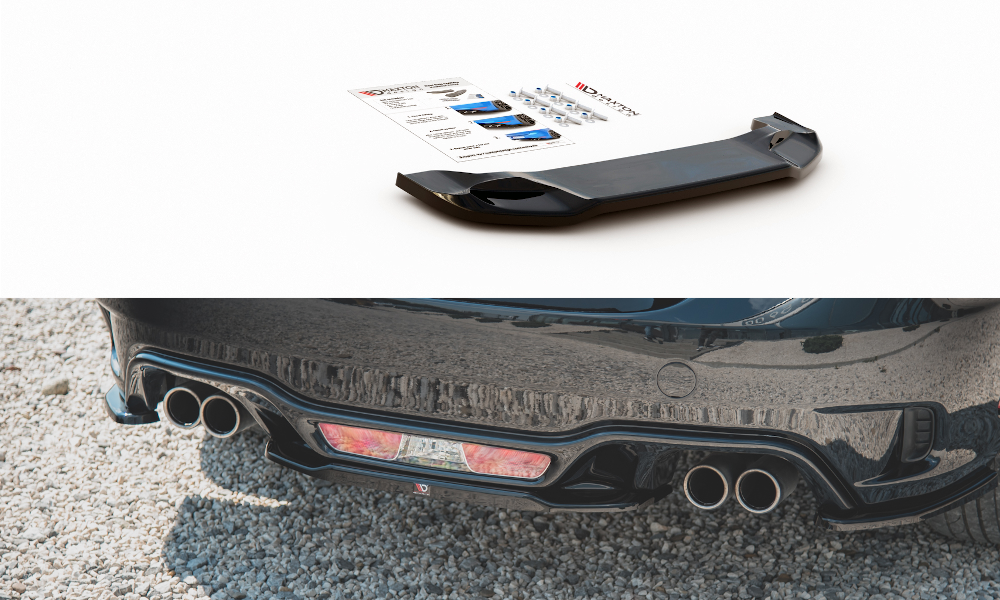 Mittlerer Diffusor Heck Ansatz für Fiat 124 Spider Abarth schwarz matt