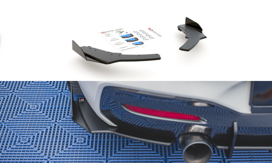 Robuste Racing Heck Ansatz Flaps Diffusor V.2 +Flaps für BMW 1er F20 M140i  schwarz Hochglanz