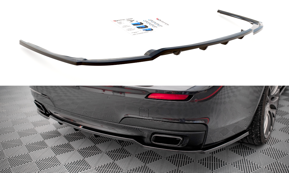 Mittlerer Diffusor Heck Ansatz DTM Look für BMW 7 M-Paket F01 schwarz Hochglanz