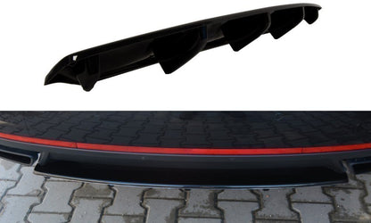 Mittlerer Diffusor Heck Ansatz für Skoda Octavia RS Mk3 / Mk3 FL Hatchback / Kombi schwarz Hochglanz